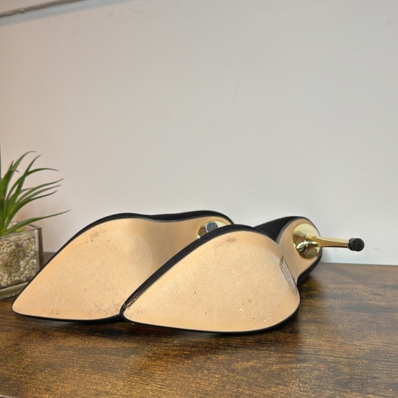 Black and Gold Ankle Sock Boots - Picture 8 of 9